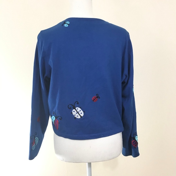 Michael Simon Embroidered Ladybug Button Cardigan - Picture 6 of 8